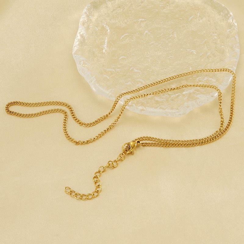

Stainless Steel Side Body Chain Necklace Unisex - European & American Niche Fashion 18K Gold