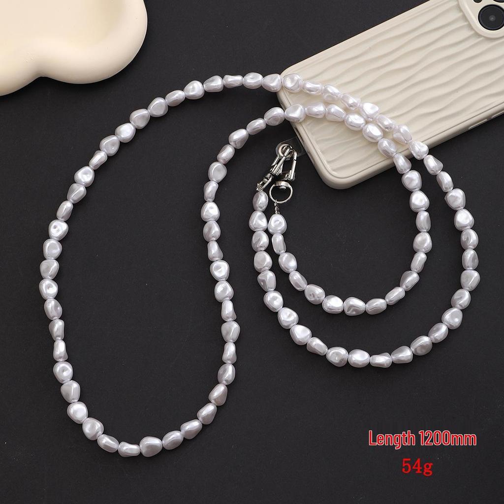 Yi Lian Acrylic Beaded Phone Chain: Pearl Crossbody Strap Charm for Women