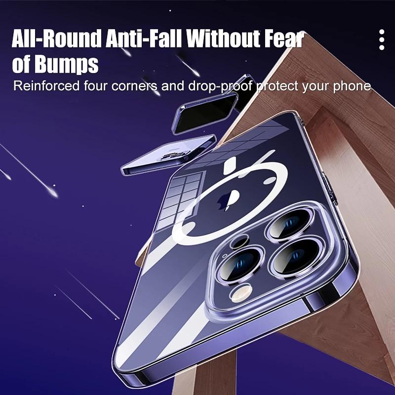 Transparent For Magsafe Magnetic Silicone Case For iPhone 15 14 13 12 11 Pro Max XS XR 7 8 Plus Wireless Charging Cover