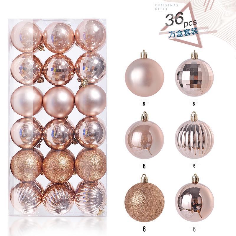 36 Electroplated Plastic Christmas Ball Ornaments for Tree and Window Decoration
