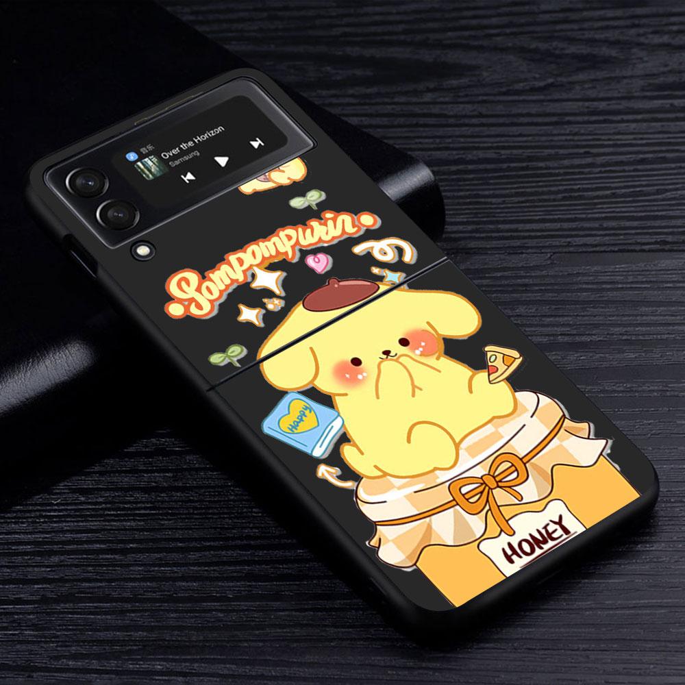 Hello Kitty Kuromi Case for Samsung Galaxy Z Flip4 Flip3 5G PC Hard Cell Phone Shell Z Flip 4 3 Black Coque Zflip4 Zflip3 Cover