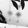 Temperament Bohemian Gold Color Stainless Steel Sun Awn Star Long Pendant Dangle Earrings for Women Charm Jewelry Accessory Gift
