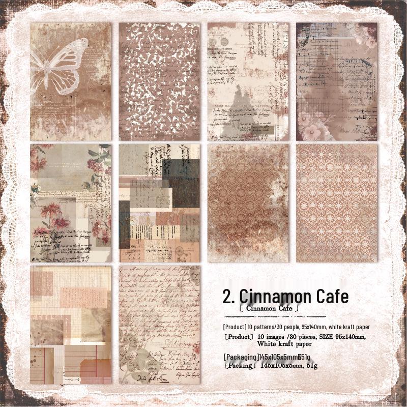 Yan Ji Retro European Style Journaling Paper – Dream of the Past Series (30 Sheets, 5 Styles)