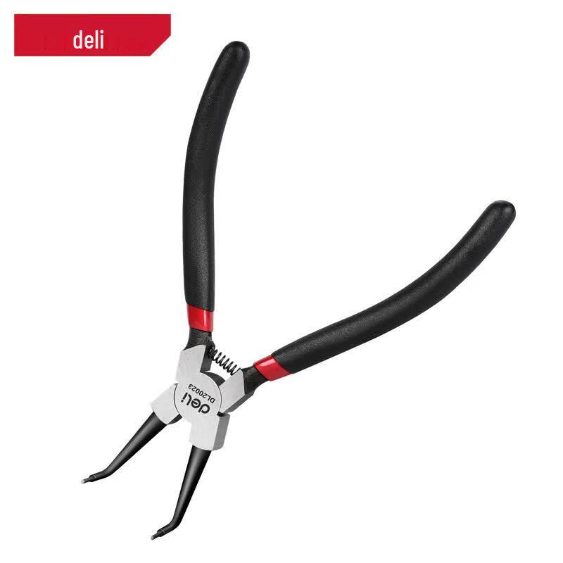 Deli 7-inch German Internal Curved Snap Ring Pliers