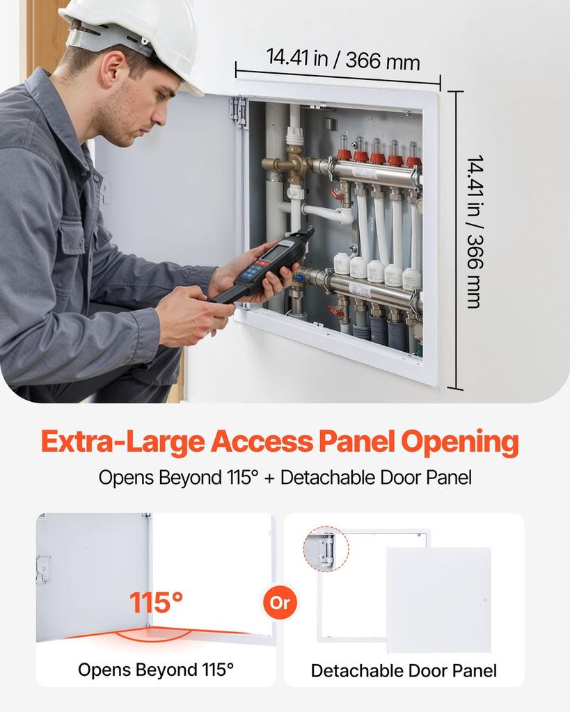 Access Panel for Drywall, 39x39 cm Galvanized Steel Access Door, Easy Install Hinged Service Panel with Screwdriver Latch, for Ceiling Plumbing