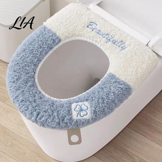Zippered Bathroom Seat Pad Soft Plush Toilet Cover, Cartoon Warmer with Zipper Closure, Thickened Non Slip Lid Cover Cushion for Winter, Washable