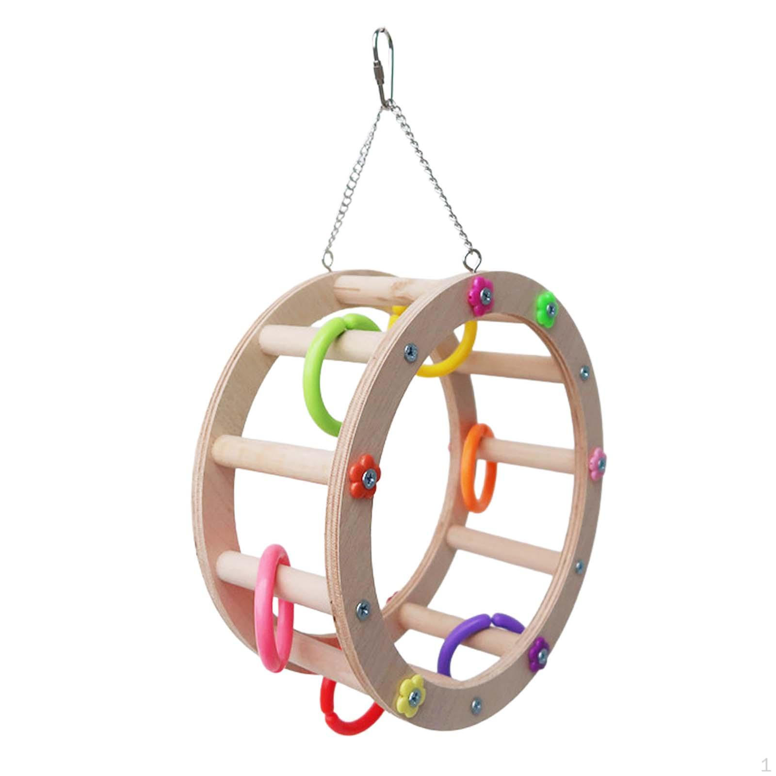 Bird Wheel Toy for Macaws And Finches with Hanging Features diameter 22cm