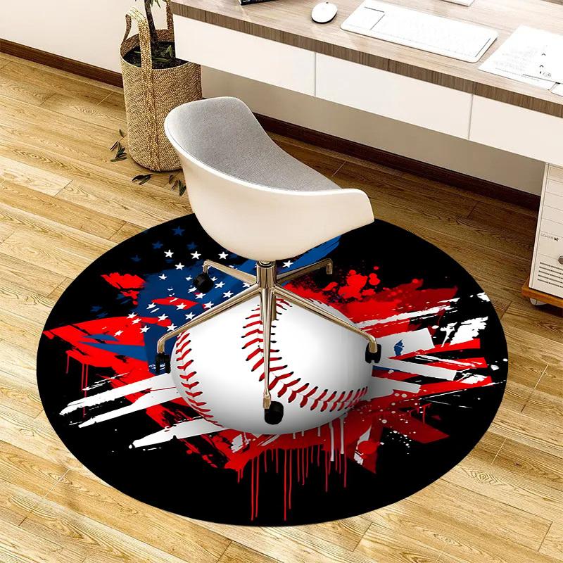 1pc Office Carpet Chair Mats American Baseball Artwork Perfect for Decorating Office Chairss, Or Bedrooms.YDT374