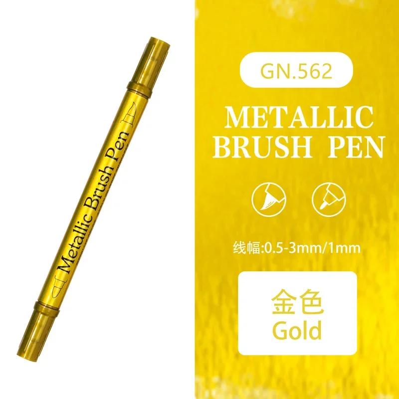Double Tip Metallic Gold Silver Marker Pen Permanent Art Marker Crafts DIY Painting Pens Card Making Stationery Art Supplies