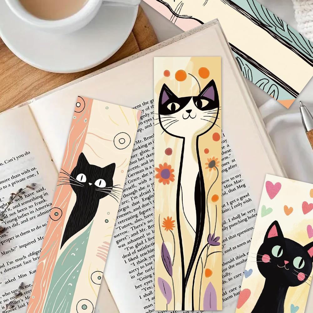 32 Stück. Cartoon geometrische Katzen Lesezeichen, geeignet für die Schulanfangszeit, Weihnachten, Halloween, Lehrer, Leser, Geburtstage.