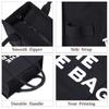 New Women's Bag Canvas Pu Solid Color Letter Tote Bag Simple Casual Large Capacity Handbag Shoulder Bag Women