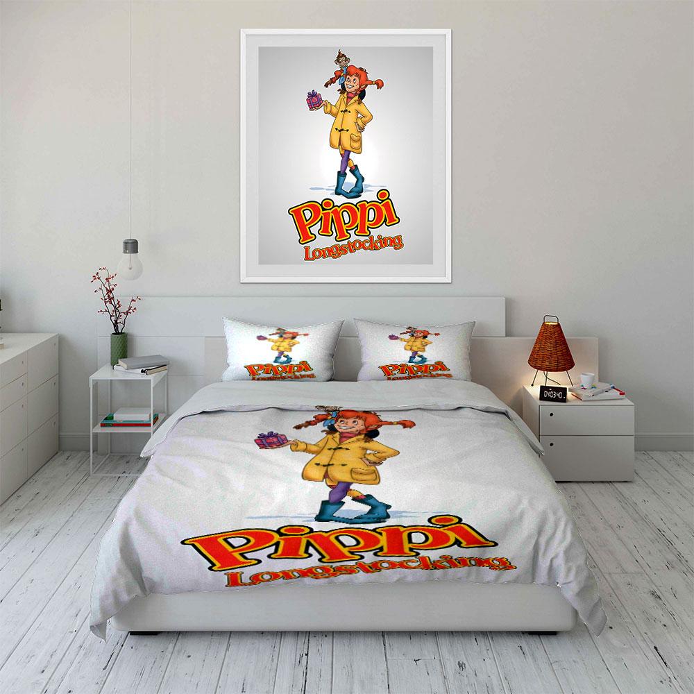 Pippi Longstocking Bedding Set Bedding Duvet Cover Set Duvet Cover Pillowcases  (1 * Duvet Cover 2 * Pillowcases, Without Duvet Insert)