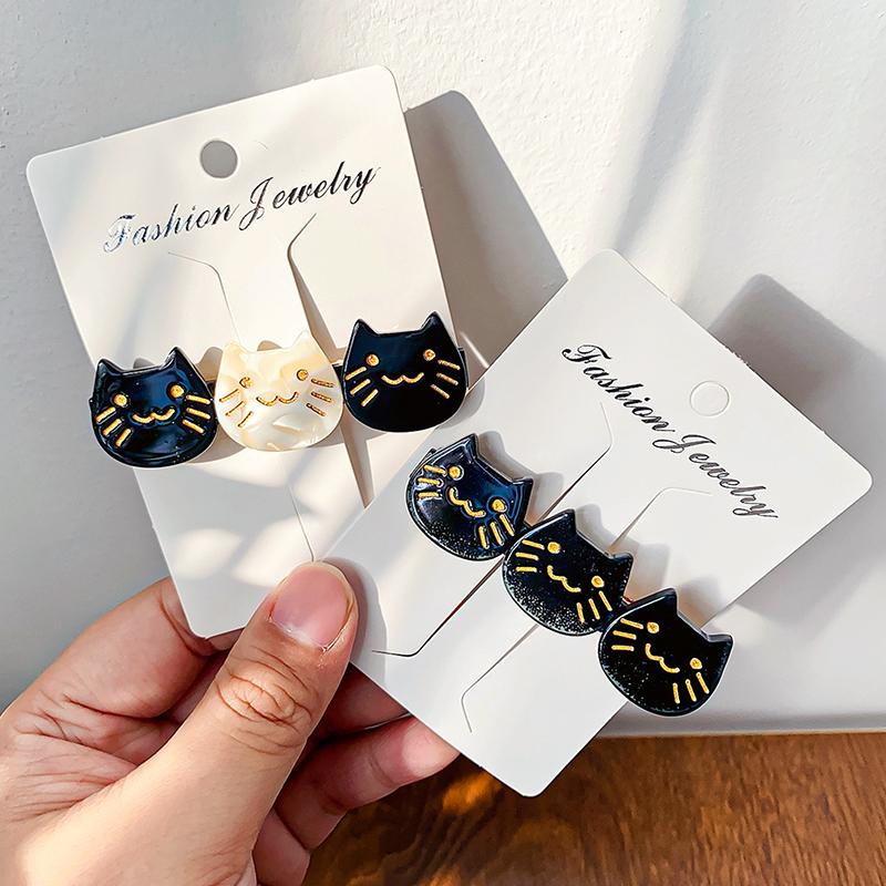 

Кот Улыбка Лицо Шпилька Каваи Коготь Челка В сторону Утконос Девушка Мультфильм Заколки для волос