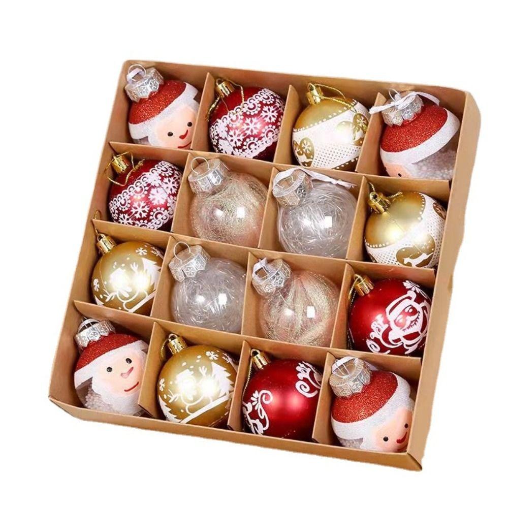 

16pcs/set Clear Gift Ball Plastic Decorative Balls Set Christmas Ornaments Christmas Ball Party C