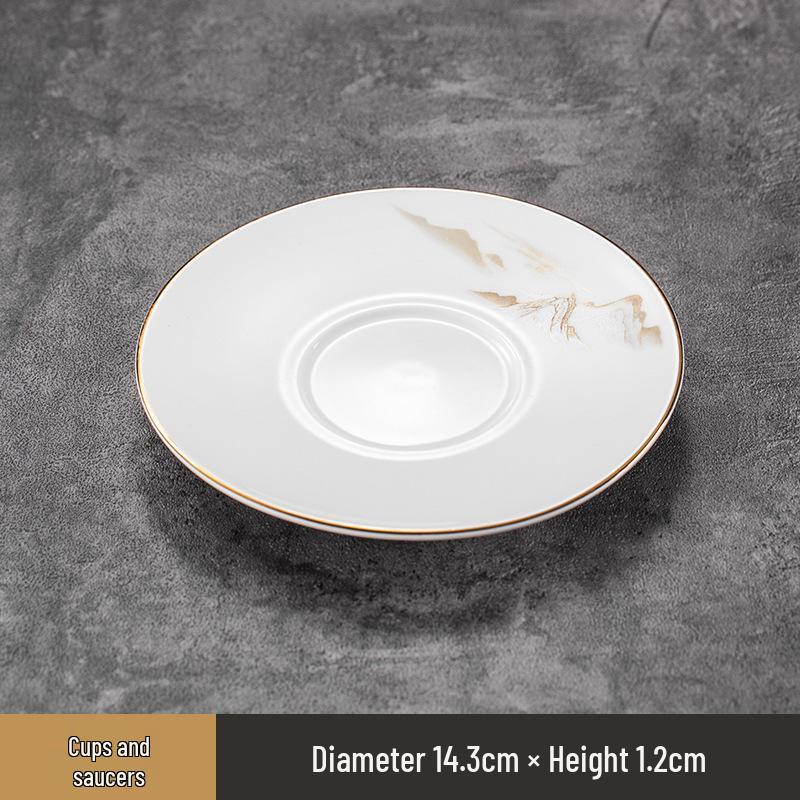 Gold Rimmed Bone China 9-Piece Banquet Tableware Set