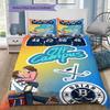 Off Campus Cartoon Couple Character Print 3 Pieces Duvet Cover Set Hockey Romance Theme Bedding Bedroom Home Decor Without Pillow Core