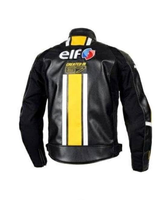 Flagship elf Evoluzione PU Leder Motorradjacke in Übergröße, Herbst/Winter-Modell, 4L, Gelb, EJ-W120