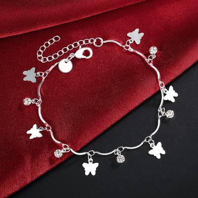 Copper Plated Pretty Nice Butterfly Chain Bracelet Fashion Charm Anklet Wedding Cute Women Lady Party Gift