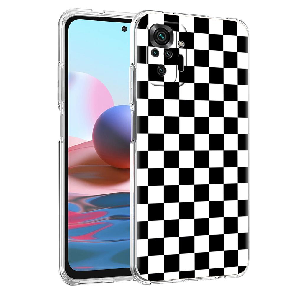 Checkerboard Plaid Checked Phone Case For Xiaomi Redmi Note 12 4G 11 10 Pro 5G 10C 10S 9S 9 9T 8T 9C 9A 8 8A 7 K50 K40 Cover