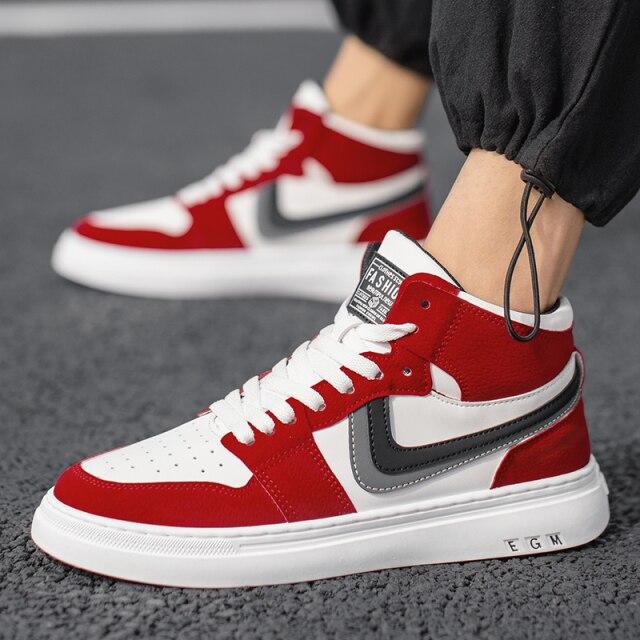 Crlaydk  Spring New High Top Sneakers Walking Sports Tennis Breathable Shoes Lace -Up Comfortable Footwear Ankle Basket Homme