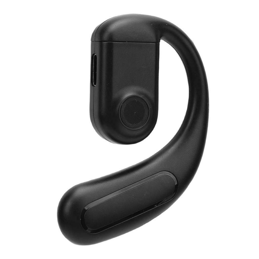 Bluetooth 5.4 Earpiece Noise Cancelling Mic 180mAh Battery Single Ear Headset with Ear Hook for Music Black