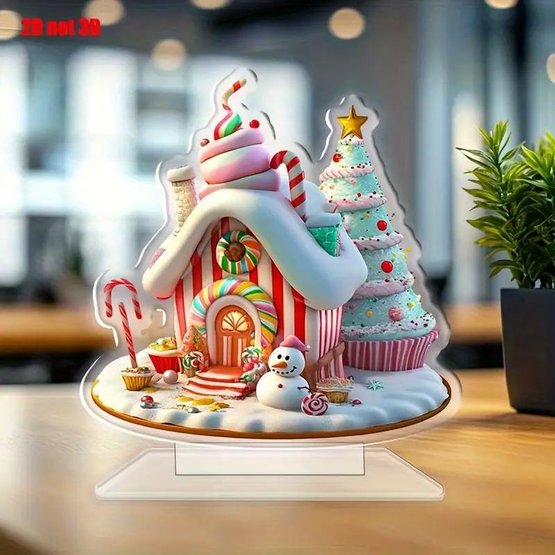 1 piece of acrylic decoration for Christmas candy houses, ideal for bedrooms and offices, suitable for Christmas decoration