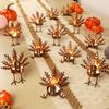 Metal Turkey Tea Light Candle Holders, Thanksgiving Candle Holder, Thanksgiving Home Table Decoration