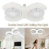 Adjustable Angle LED Fan Light Remote Control Double Head Fan Light Bedroom Lighting
