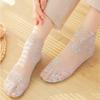 1 Pair Ultra-Thin Lace Ankle Socks Breathable Mesh Socks for Spring and Summer