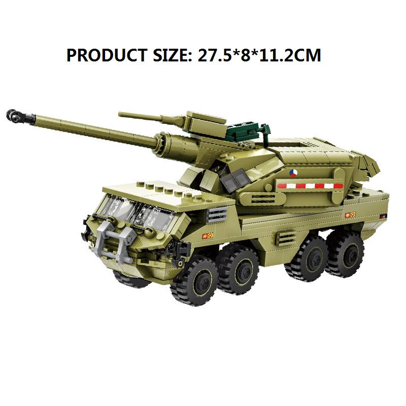 Non-Toxic 425Pcs Dana M2 Ww2 Military Soldiers Army Weapon Armored Vehicle Tank Building Blocks Model Diy Bricks Children'S Diy Toys Gift