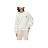Li Ning Sports Lifestyle Series Letter Print Crew Neck Pullover Fleece Long Sleeve Sweatshirt Women Sweatshirt Off-White AWDT762-4