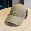 New versatile soft-top large head circumference sun-shading duckbill cap for men, Korean style trendy letter cap, women's embroidered baseball cap