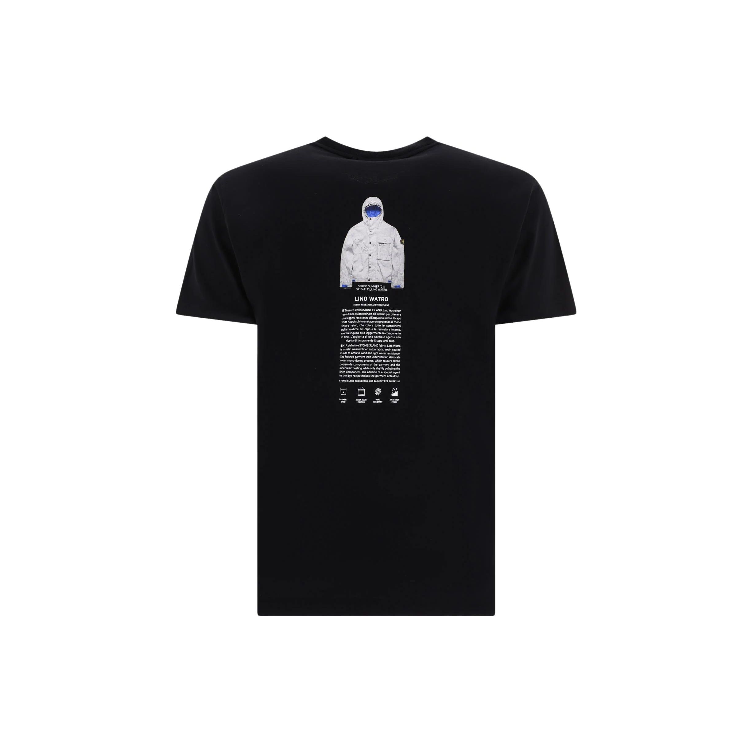 STONE ISLAND Футболка с логотипом Черная Мужская Топы 79152NS91-V0029 S