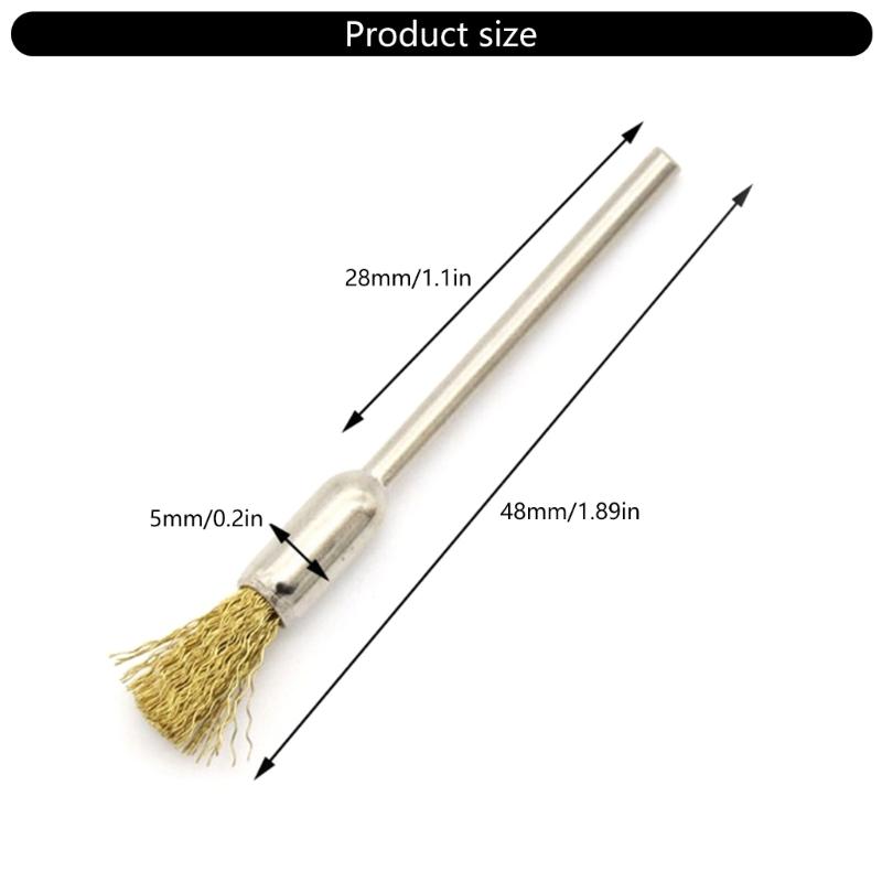 20 Stück Verlängerte Kleine Drahtbürste Reinigungs-Endbürsten Stift-Drahtbürste Polieren Rotationswerkzeugzubehör Langlebig