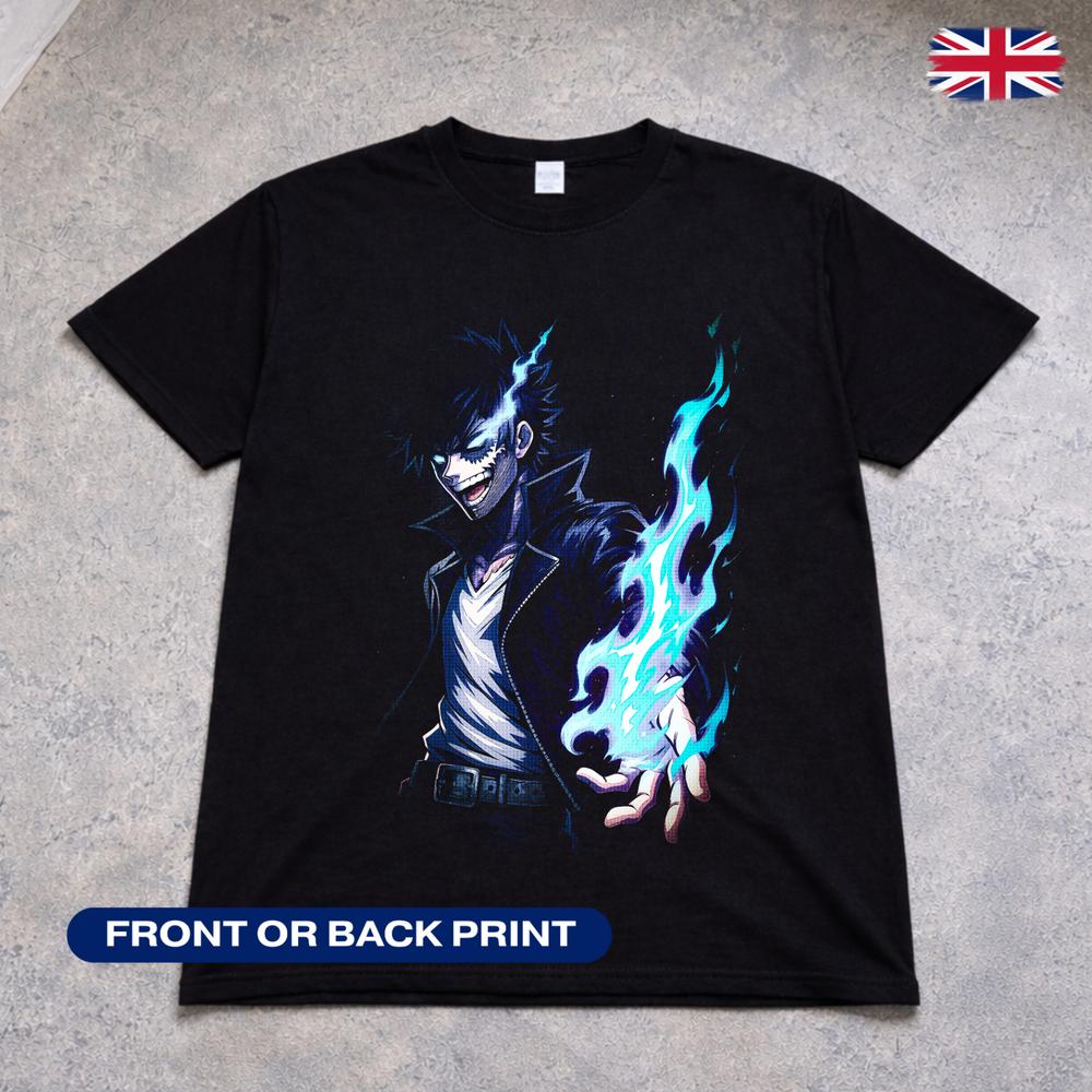 My Hero Academia Dabi T Shirt Blue Flame Villain Anime BNHA Tee Adults Kids 2XL