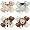 Cream Cute Wind Animal 5-Piece Set Cow Deer Red Letter Aluminum Film Balloon Set Children'S Birthday Party Decoration