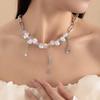 Elegant Mode Pärl Stjärna Franskad Halsband Lätt Lyx Nischad Design Temperament Söt Cool Hög Känsla Nyckelbenskedja Kvinna