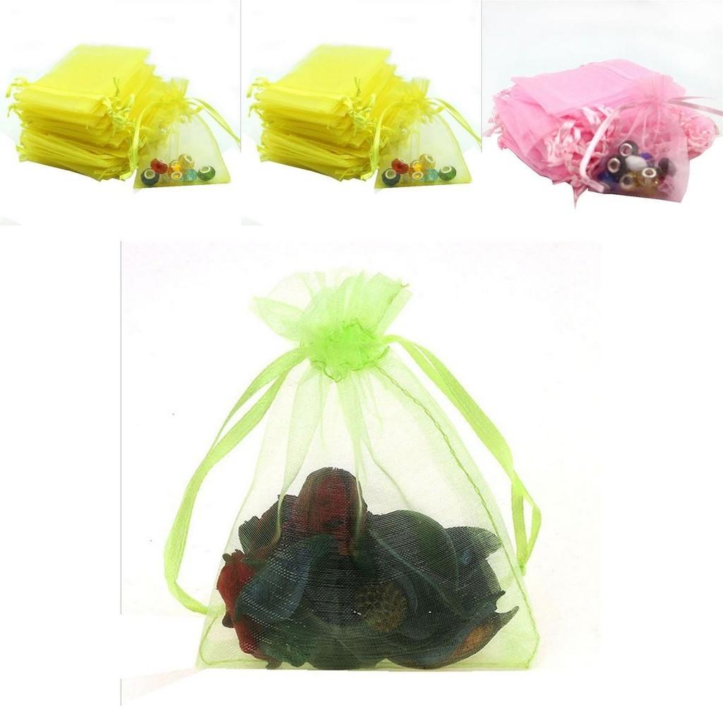 Elegant And Sheer 10pcs Drawable Organza Bags For Wedding Party Favors And Gifts