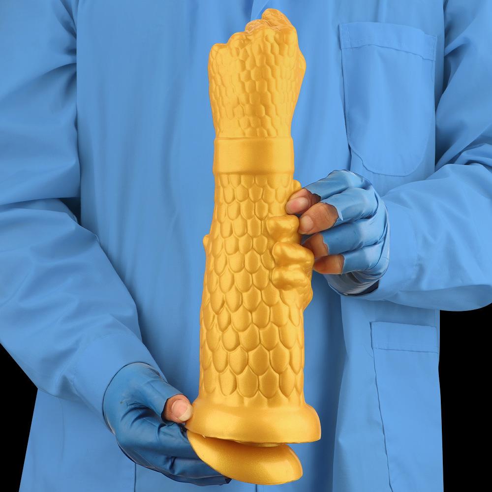 Dildo din silicon auriu dop anal mare jucărie sexuală fisting masturbator penis mare penis realist strap-on coc