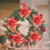 40PCS Artificial Glitter Christmas Flowers with Clips for Xmas Tree Ornament Fake Flower Floral New Year Party Home Decoration