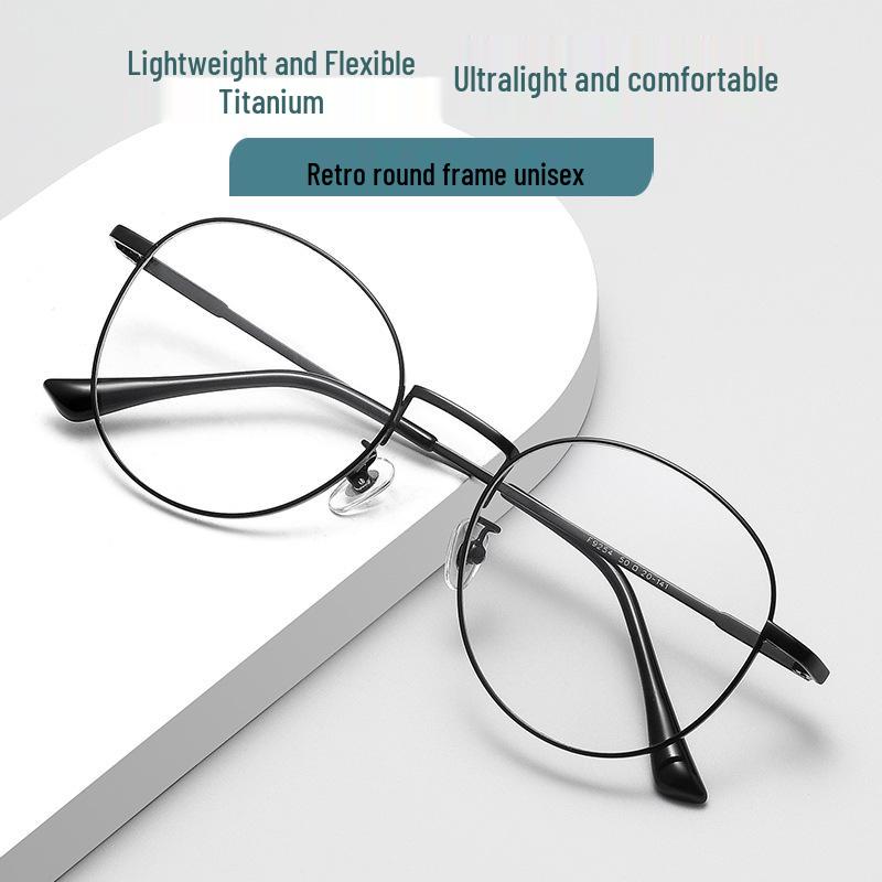 Women's Ultralight Retro Oval Half-Rim Metal Glasses with Anti-Blue Light Technology