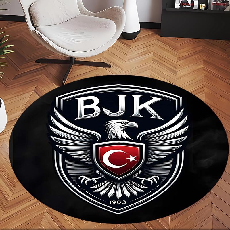 Bjk Fc (1) Round Office Rug Decorative Floor Rug for Office Bedroom Living Room and Home Space