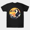 Men Black Print T-shirt Tucan No-Cut Transfer Paper Print Cotton Tshirt