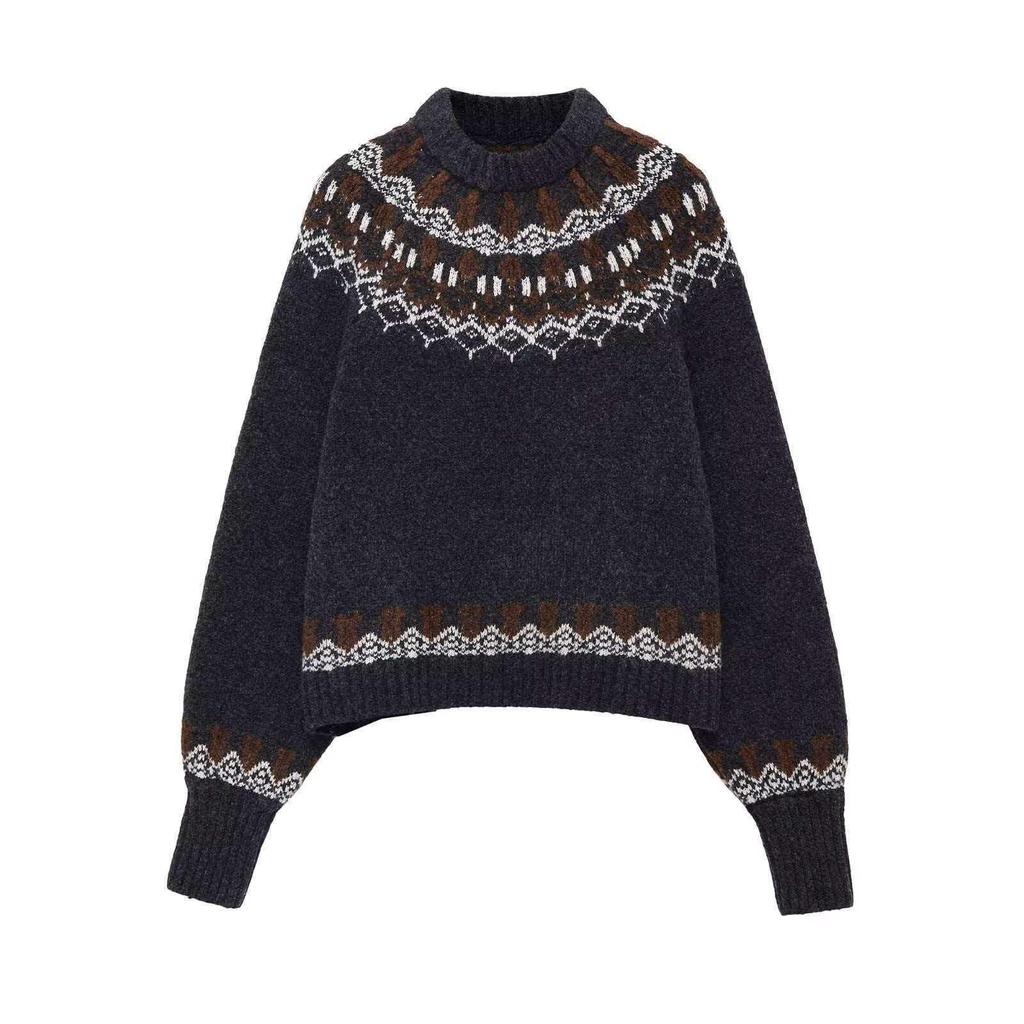 Spring Fashion Crochet Color Block Women's Pullover Knitwear