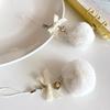 Trendy Pentastars Key Rings Pendant Rabbit Faux Furs Ball Keychain  Accessories