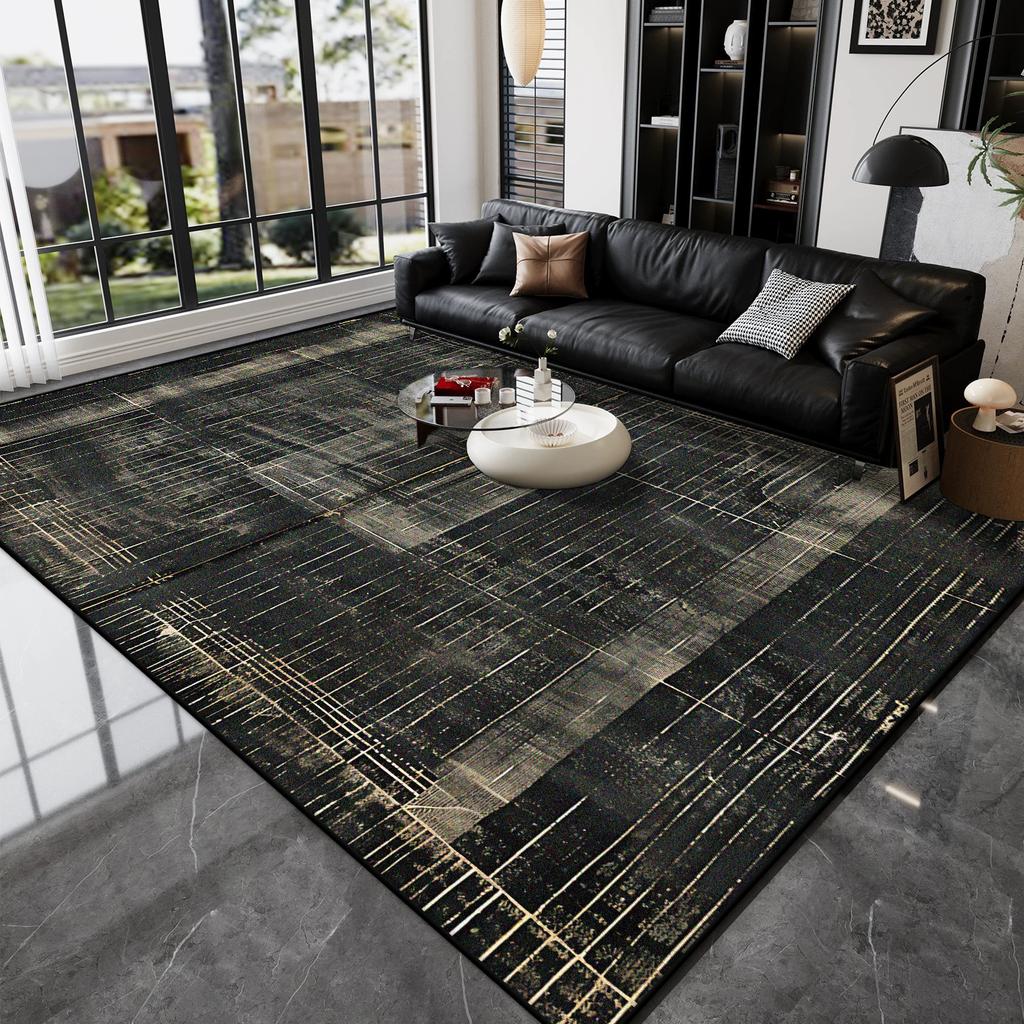 Abstrakte Kunst Teppich Schwarz Weiß Mode Wohnzimmer Große Teppiche Moderne Dekoration Rutschfeste Teppiche Schlafzimmer Leicht zu Reinigen Weiche Matten