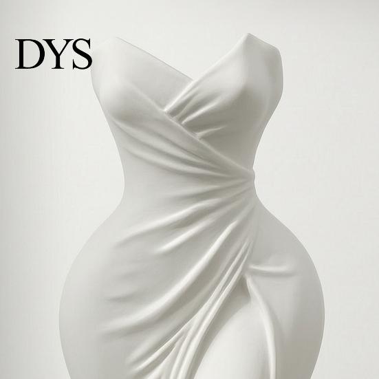 Unique Aesthetic Room Accessory Elegant Dress Shaped 3D Printed Vase, Modern Minimalist Sculpture for Light Luxury Table Decor Home Decor, Artistic