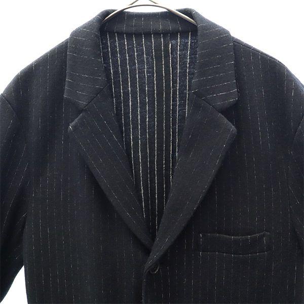 08sircus wool blend stripe tailored jacket 2/48 black Men's Used