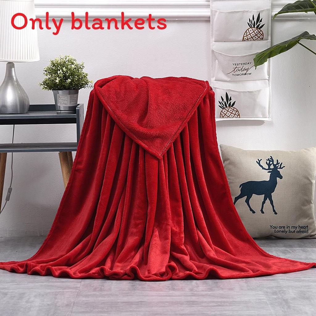 

Solid Simple Color Soft Plush Blanket For Napping Sofa And Daily Bedroom Use Red