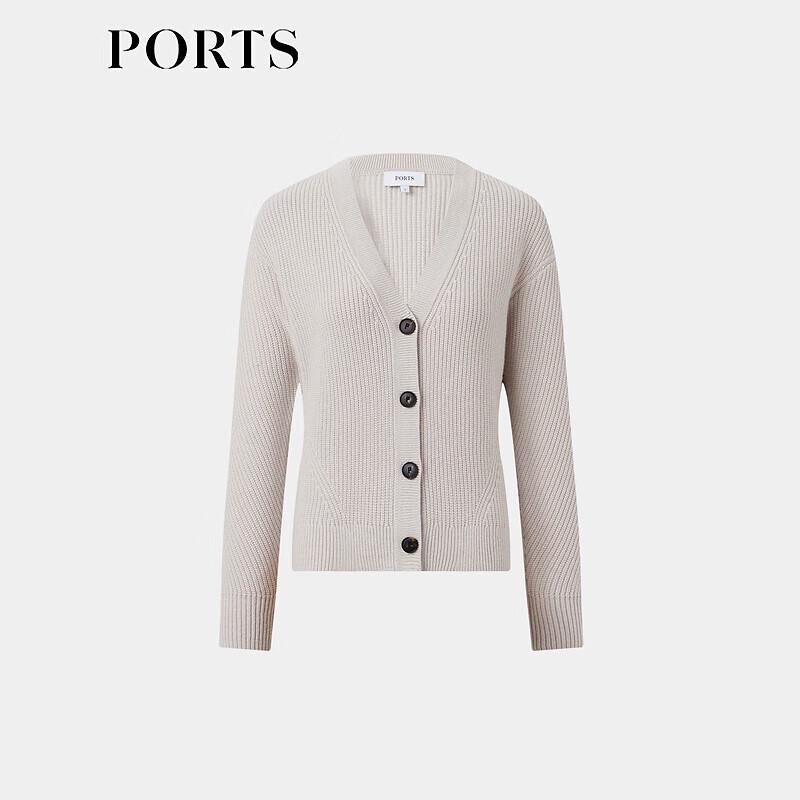 PORTS Women's V-Neck Ribbed Knit Cardigan